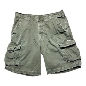 VTG Y2K Lucky Brand Shorts Men's 34 Utility‎ Military Cargo Green Button Fly